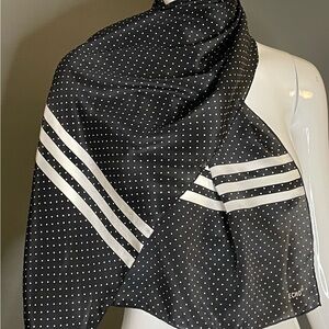Vintage Echo Silk Scarf Black White Polka Dot 15 In by 47 In Excellent Condition